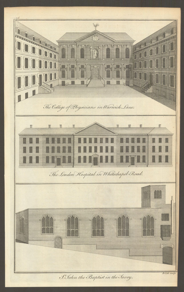 Royal College of Physicians. London Hospital, Whitechapel. Savoy Chapel 1760