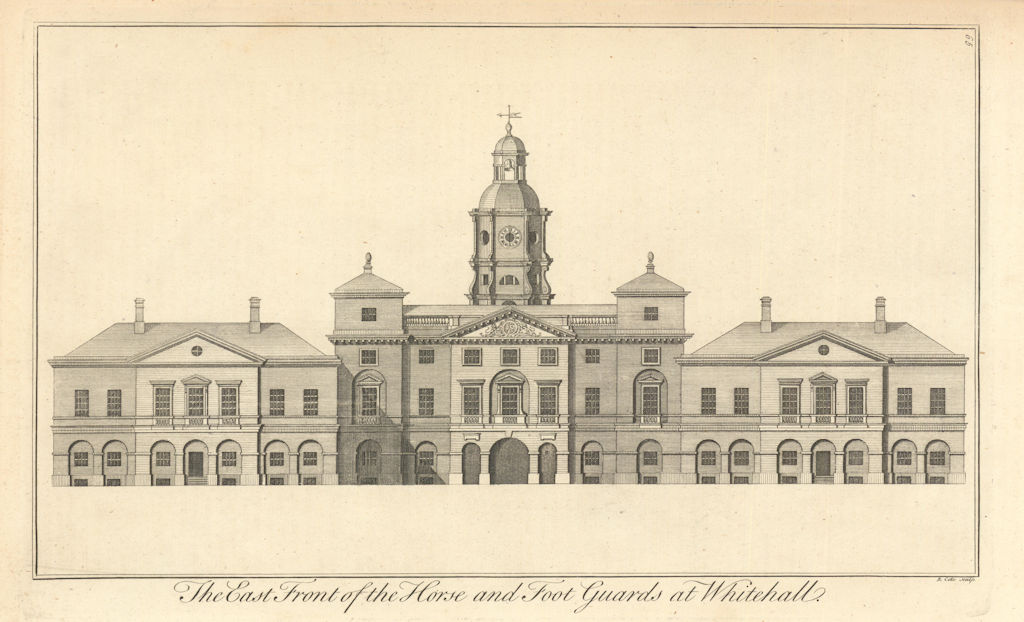 The East Front of the Horse & Foot Guards at Whitehall by Benjamin Cole 1760