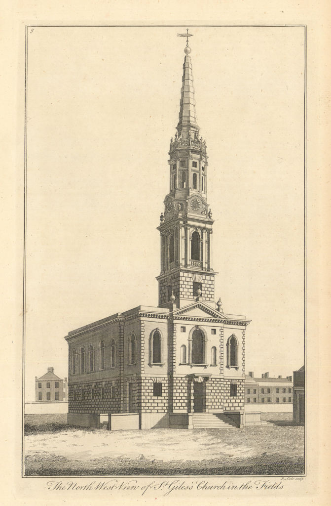 The North West View of St Giles's Church in the Fields by Benjamin Cole 1760