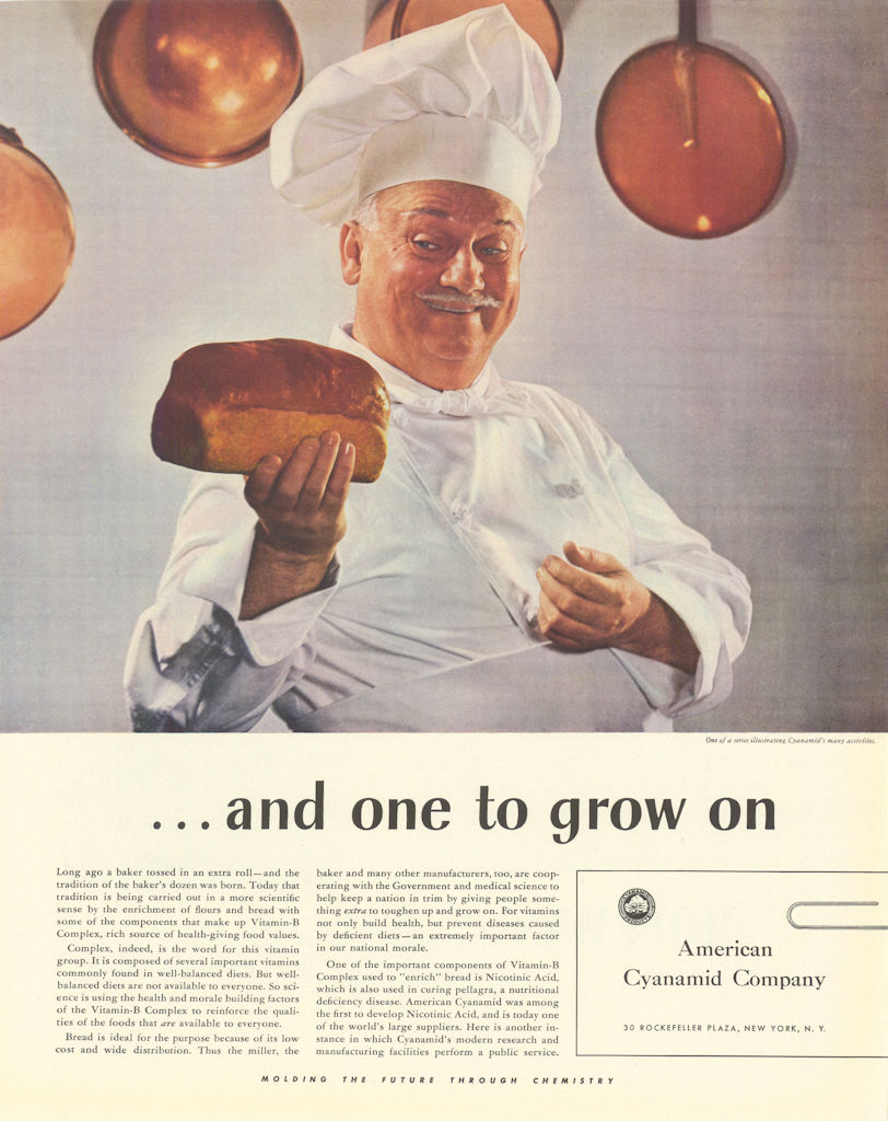 Associate Product American Cyanamid Company. …and one to grow on. Bread advertisement 1942 print