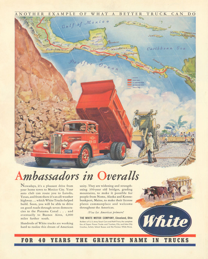 Associate Product White. Ambassadors in Overalls. The greatest name in trucks. Advert 1942 print