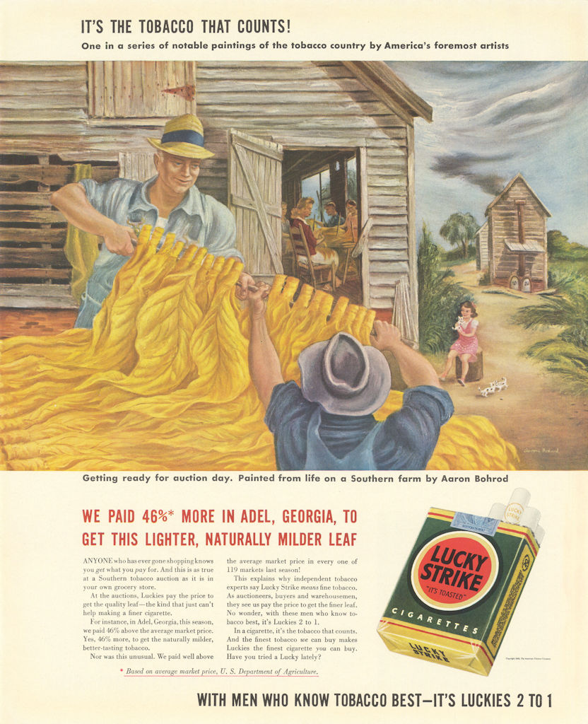 Lucky Strike Cigarettes. It's the Tobacco that counts! Advertisement 1942