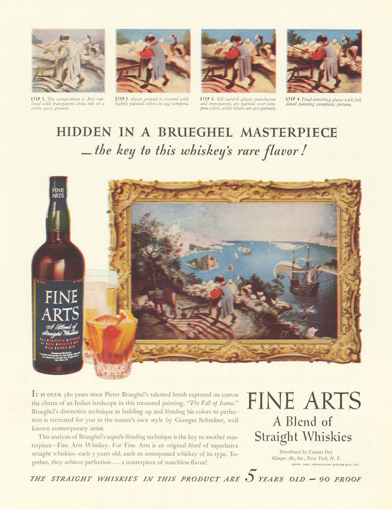 Associate Product Fine Arts - A Blend of Straight Whiskies. Advertisement 1942 old vintage print