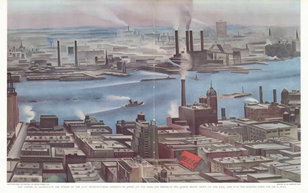 "East River from the Shelton" by Georgia O'Keefe. Magazine reprint 1939