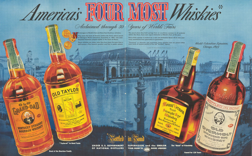 America's Four Most Whiskies Old Grand-Dad Taylor Everholt Mt Vernon Advert 1939