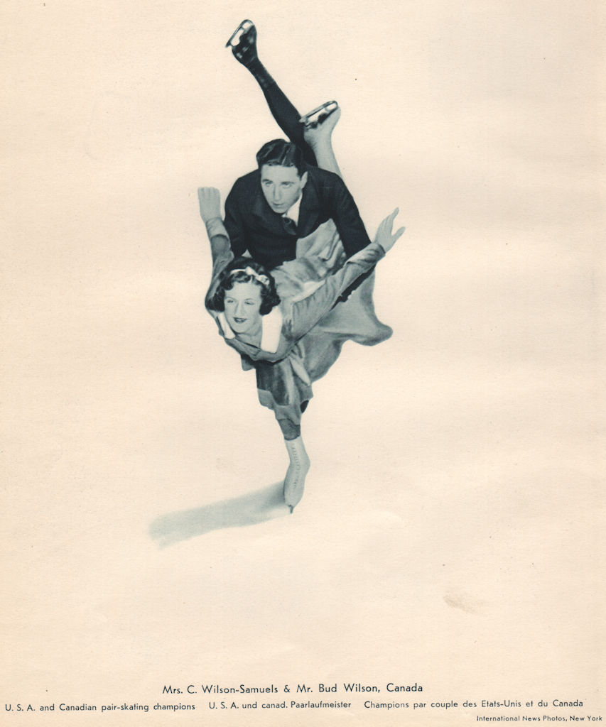 Associate Product ICE FIGURE PAIR SKATING Wilson-Samuels & Bud Wilson. USA/Canadian champions 1935