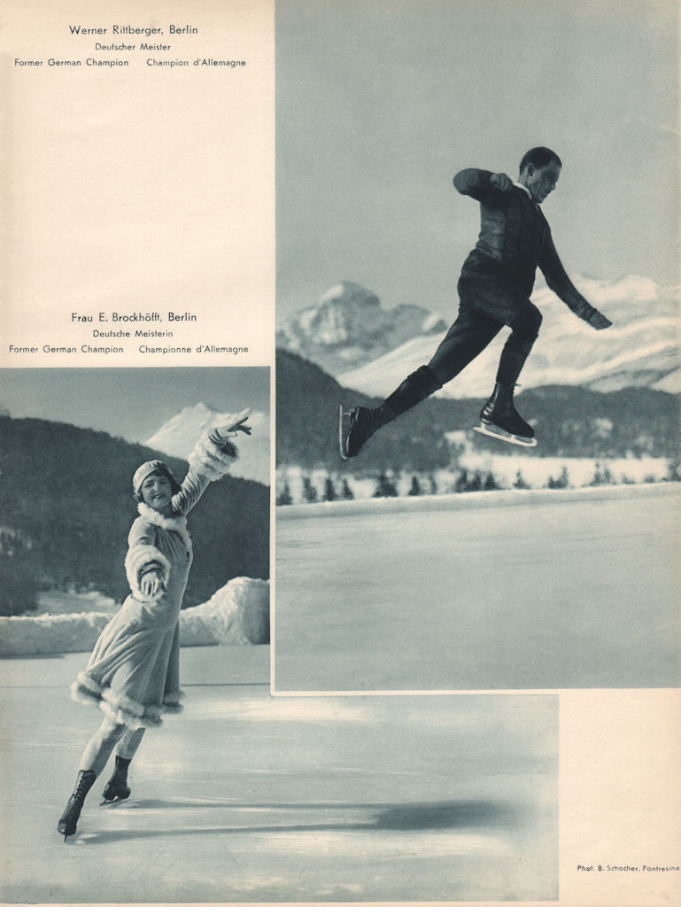Associate Product ICE SKATING Werner Rittberger/Frau Brockhöfft. German Champions. Pontresina 1935