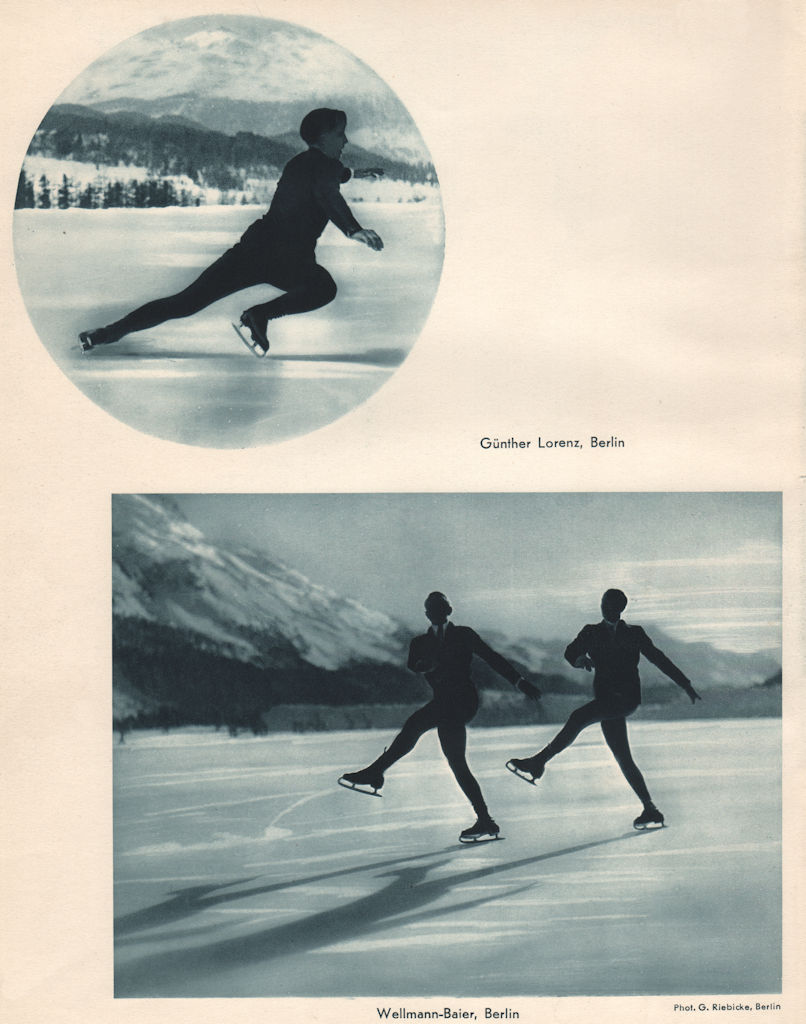 Associate Product ICE FIGURE SKATING. Günther Lorenz - Wellmann-Baier, Berlin 1935 old print
