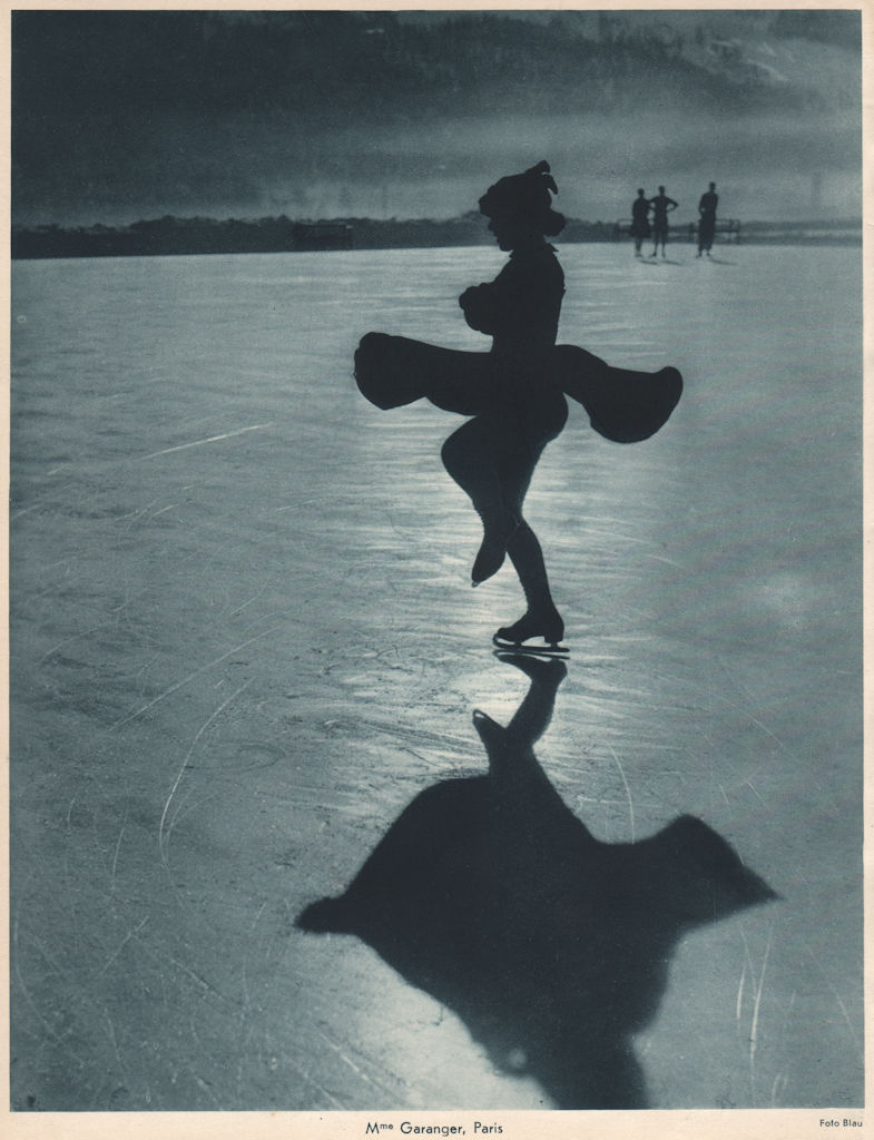 ICE FIGURE SKATING. Mme Garanger 1935 old vintage print picture