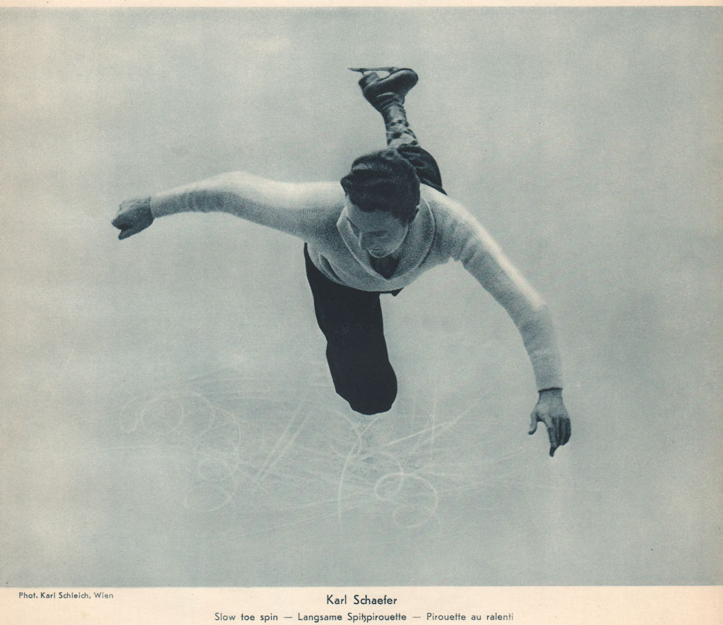 Associate Product ICE FIGURE SKATING. Karl Schaefer - Slow toe spin - Langsame Spitzpirouette 1935