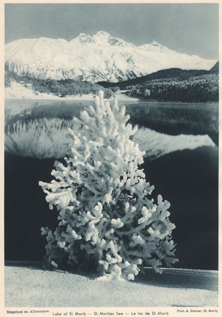 ALPINE SCENERY. Lake of St. Moritz - St. Moritzer See 1935 old vintage print