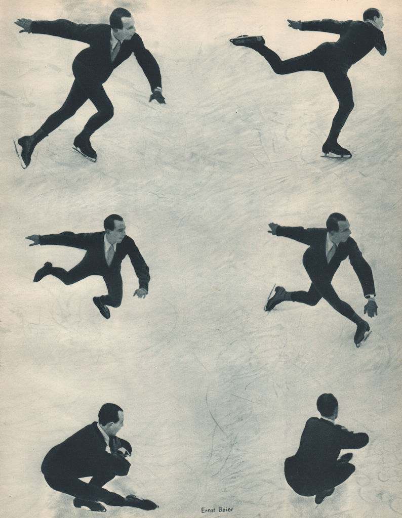 ICE FIGURE SKATING. Ernst Baier - German Champion - Deutscher Meister (2) 1935