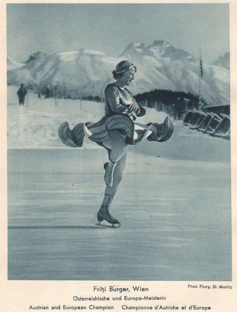 Associate Product ICE FIGURE SKATING. Fritzi Burger, St Moritz - Austrian & European Champion 1935