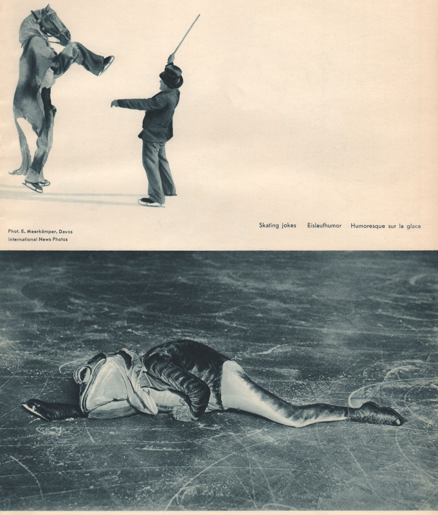 Associate Product ICE FIGURE SKATING. Skating Jokes - Eislaufhumor - Humoresque sur la glace 1935