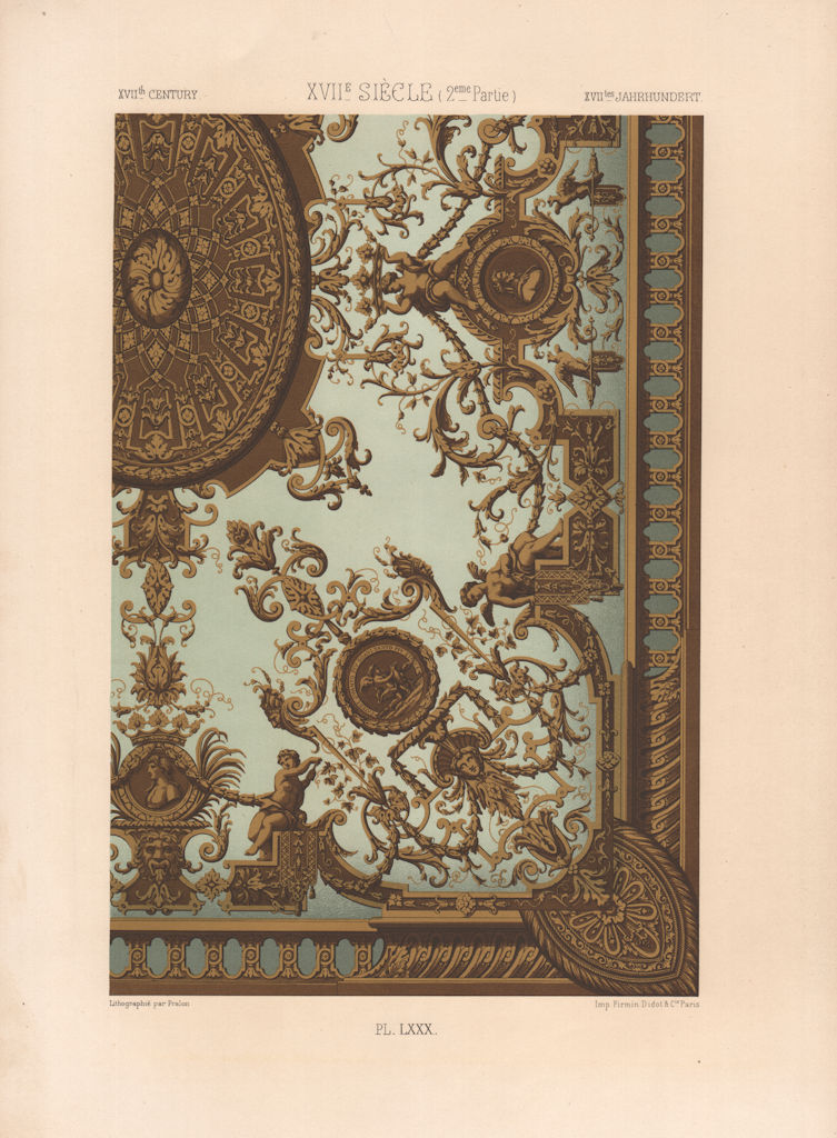 Associate Product RACINET ORNEMENT POLYCHROME 80 17th century Baroque arts patterns motifs c1885