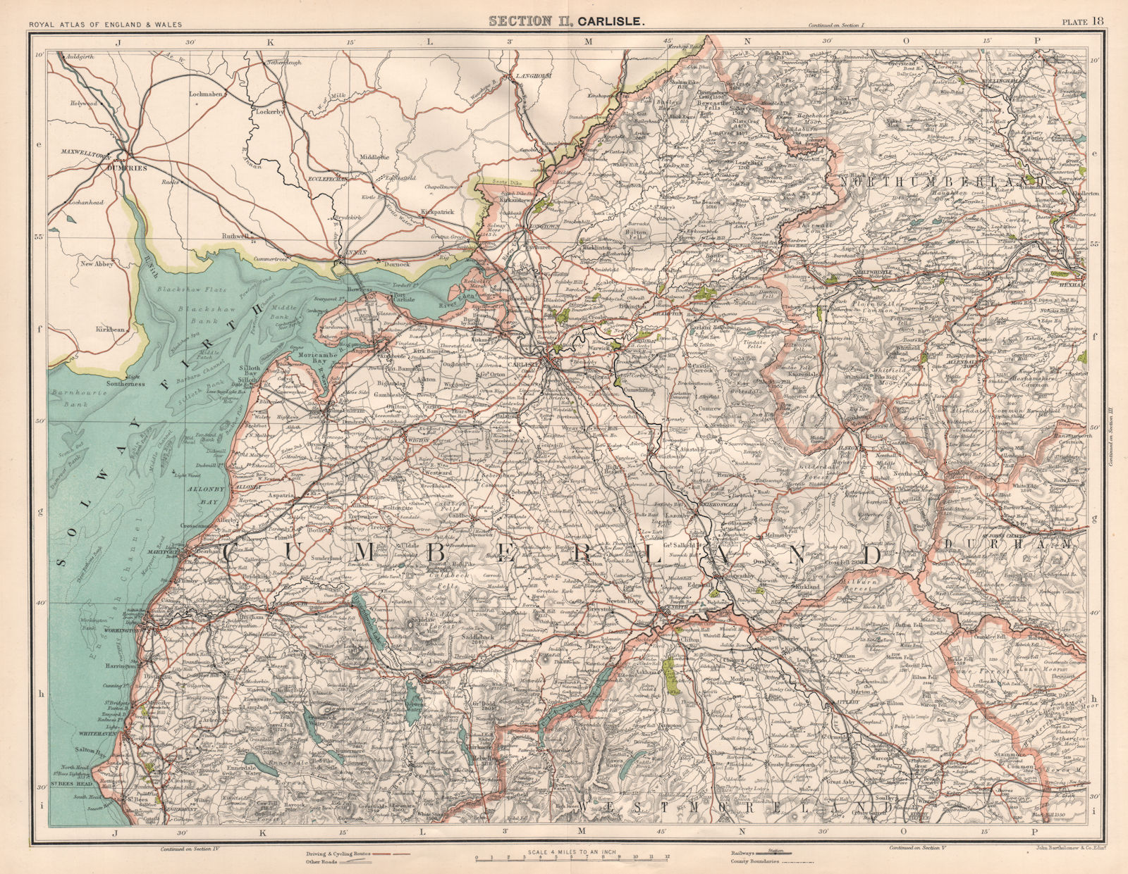 Associate Product CUMBERLAND NORTH. Lake District Cumbria Carlisle Penrith Keswick 1898 old map