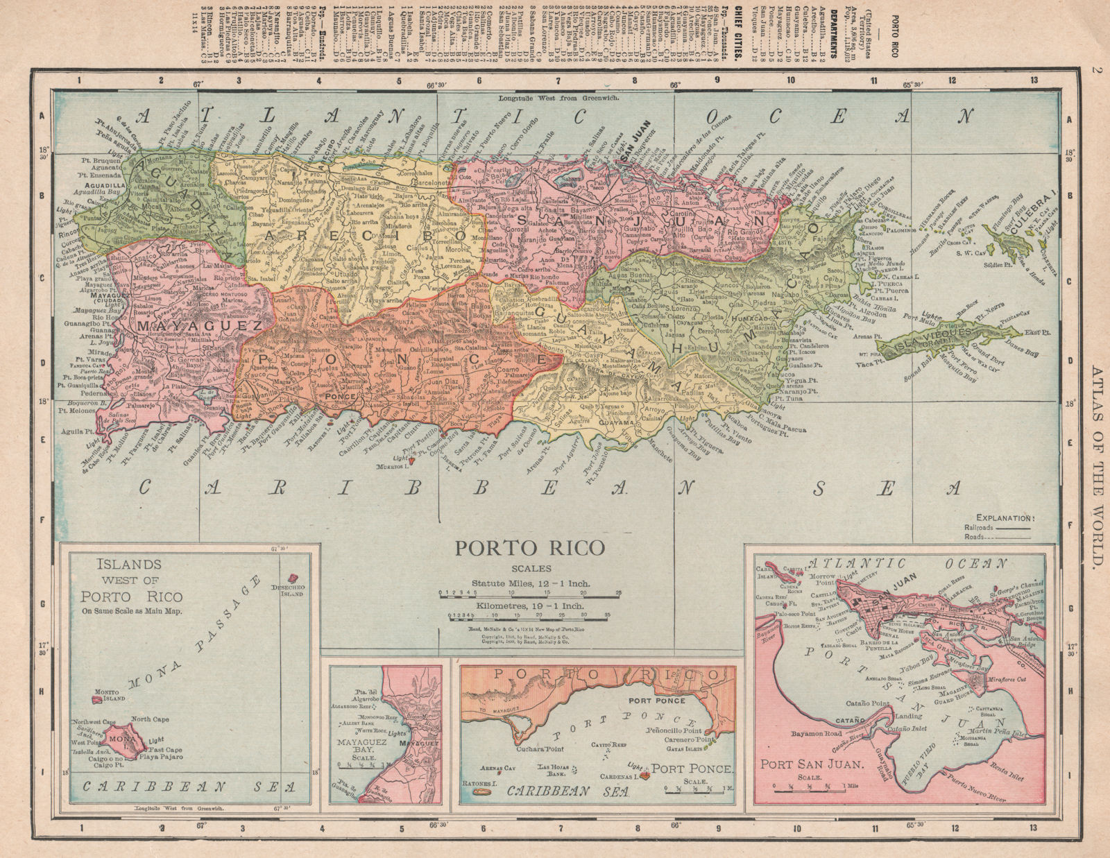 Associate Product PUERTO RICO. Inset Port San Juan. RAND MCNALLY 1912 old antique map plan chart