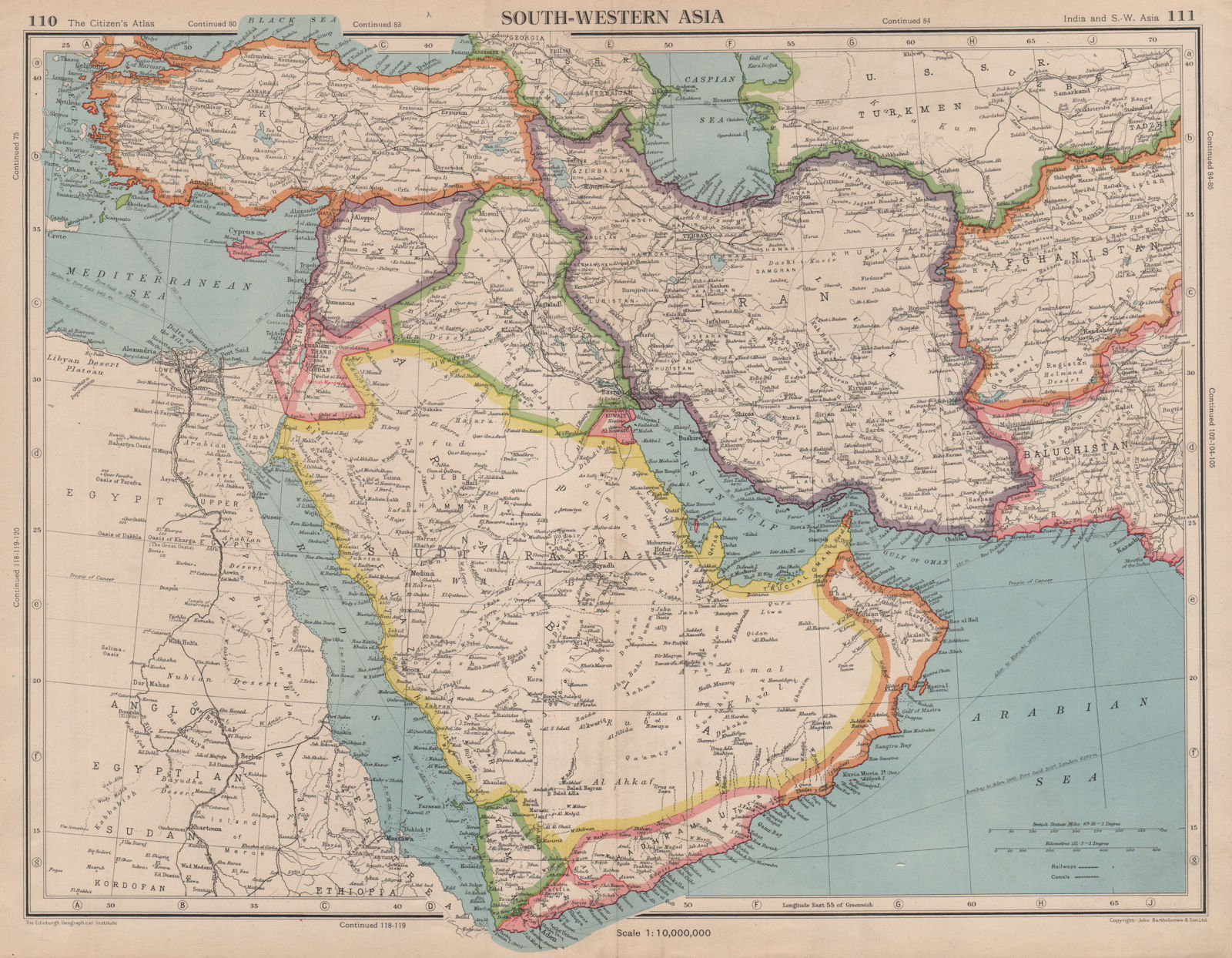 Associate Product MIDDLE EAST. South-West Asia Trucial Oman (UAE) Dibai (Dubai) Abu Dhabi 1944 map