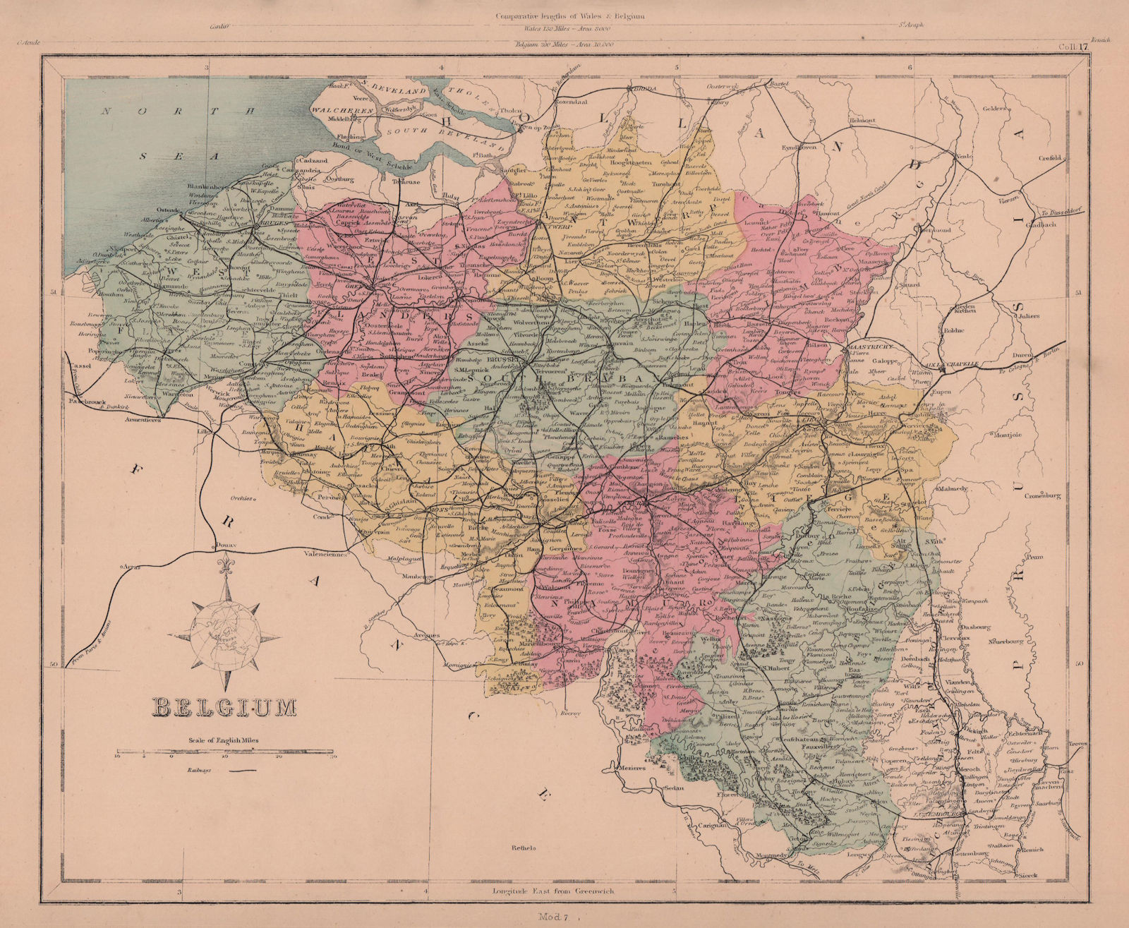 Associate Product Belgium in provinces. HUGHES 1876 old antique vintage map plan chart