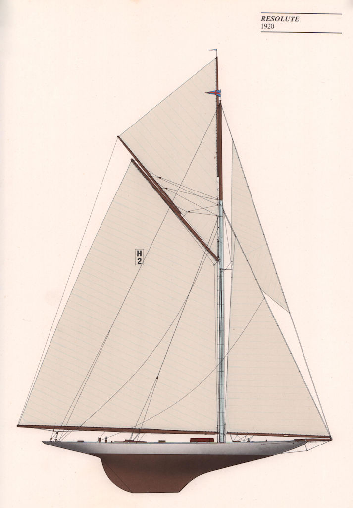 Americas Cup - Resolute (1920) - New York Yacht Club. JOHN GARDNER 1971 print