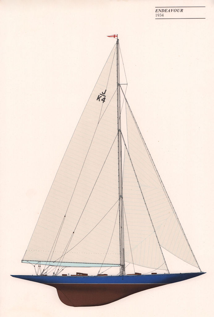 Associate Product Americas Cup - Endeavour (1934) - Royal Yacht Squadron. JOHN GARDNER 1971