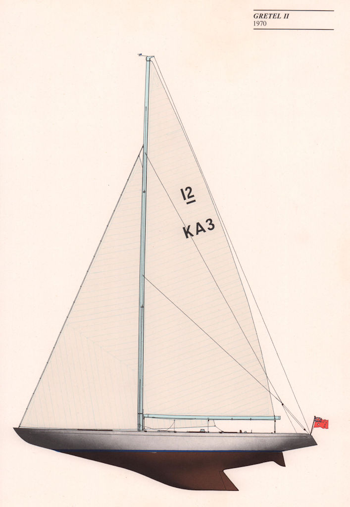 Americas Cup - Gretel II (1970) - Royal Sydney Yacht Squadron. JOHN GARDNER 1971