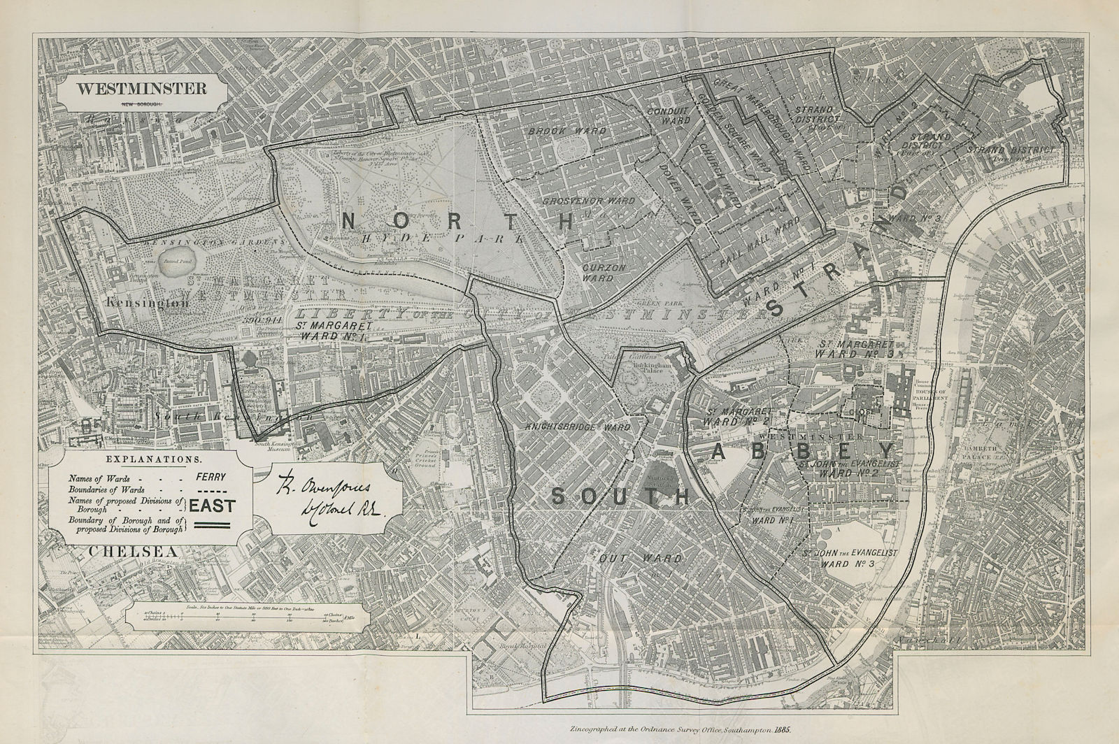 Associate Product Westminster Parliamentary Borough. Mayfair Pimlico. BOUNDARY COMMISSION 1885 map