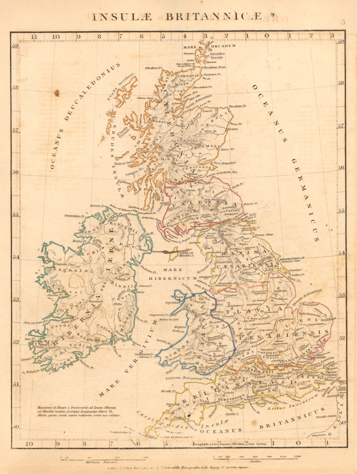 Associate Product ANCIENT ROMAN BRITISH ISLES. Insulae Britannicae. Tribes. ARROWSMITH 1828 map