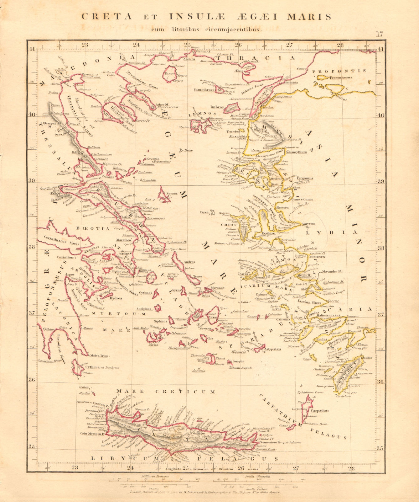 Associate Product ANCIENT AEGEAN ISLANDS GREECE Creta et Insulae Aegaei Maris. ARROWSMITH 1828 map