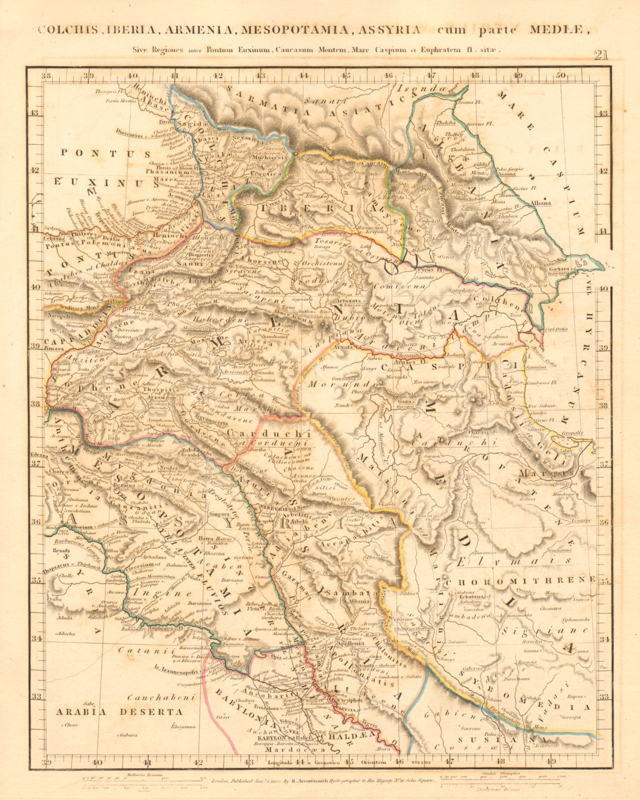 ANCIENT IRAQ & CAUCASUS Colchis Armenia Mesopotamia Assyria. ARROWSMITH 1828 map