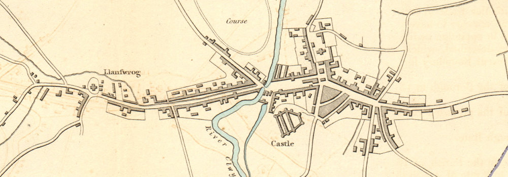 RUTHIN borough/town plan. BOUNDARY COMMISSION. Wales. DAWSON 1837 old map