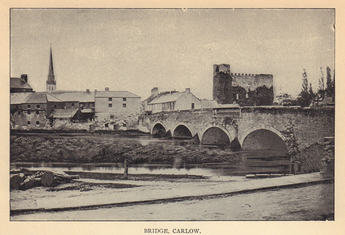Bridge, Carlow. Ireland 1905 old antique vintage print picture