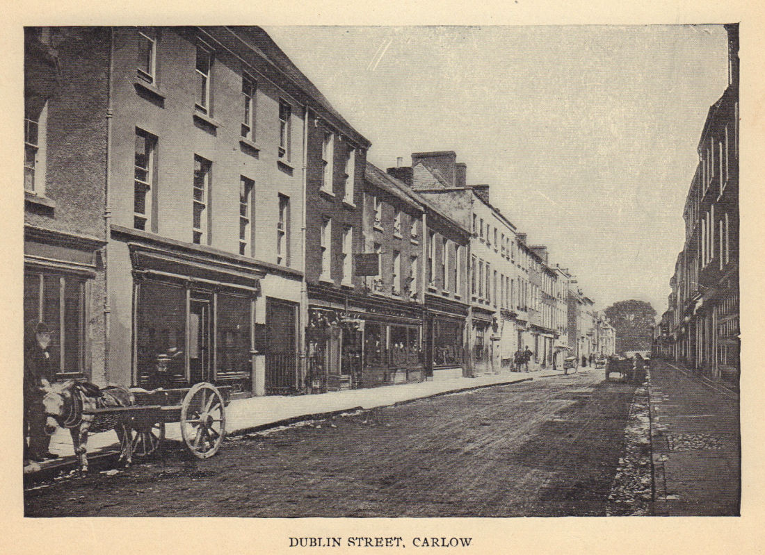 Dublin Street, Carlow. Ireland 1905 old antique vintage print picture