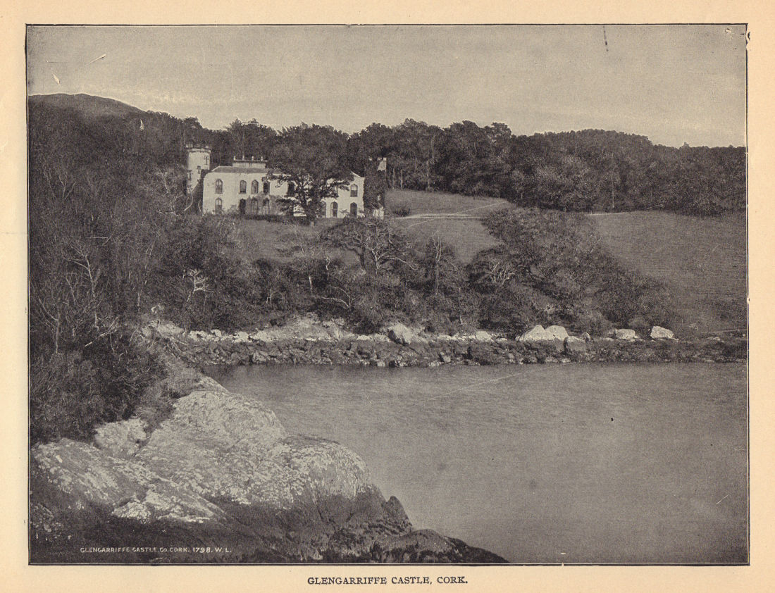 Glengarriffe Castle, Cork. Ireland 1905 old antique vintage print picture