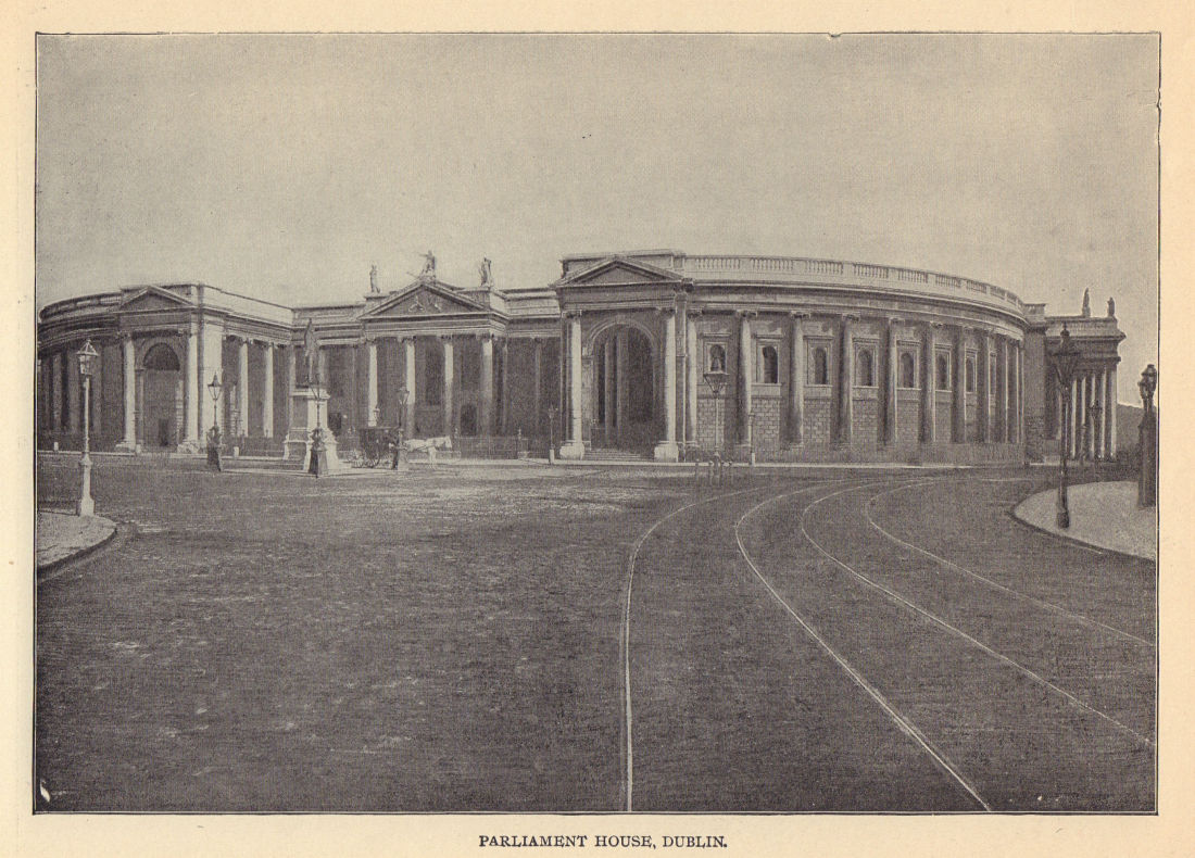 Parliament House, Dublin. Ireland 1905 old antique vintage print picture