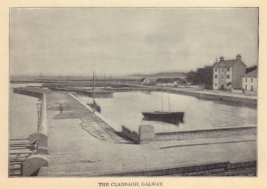 The Claddagh, Galway. Ireland 1905 old antique vintage print picture
