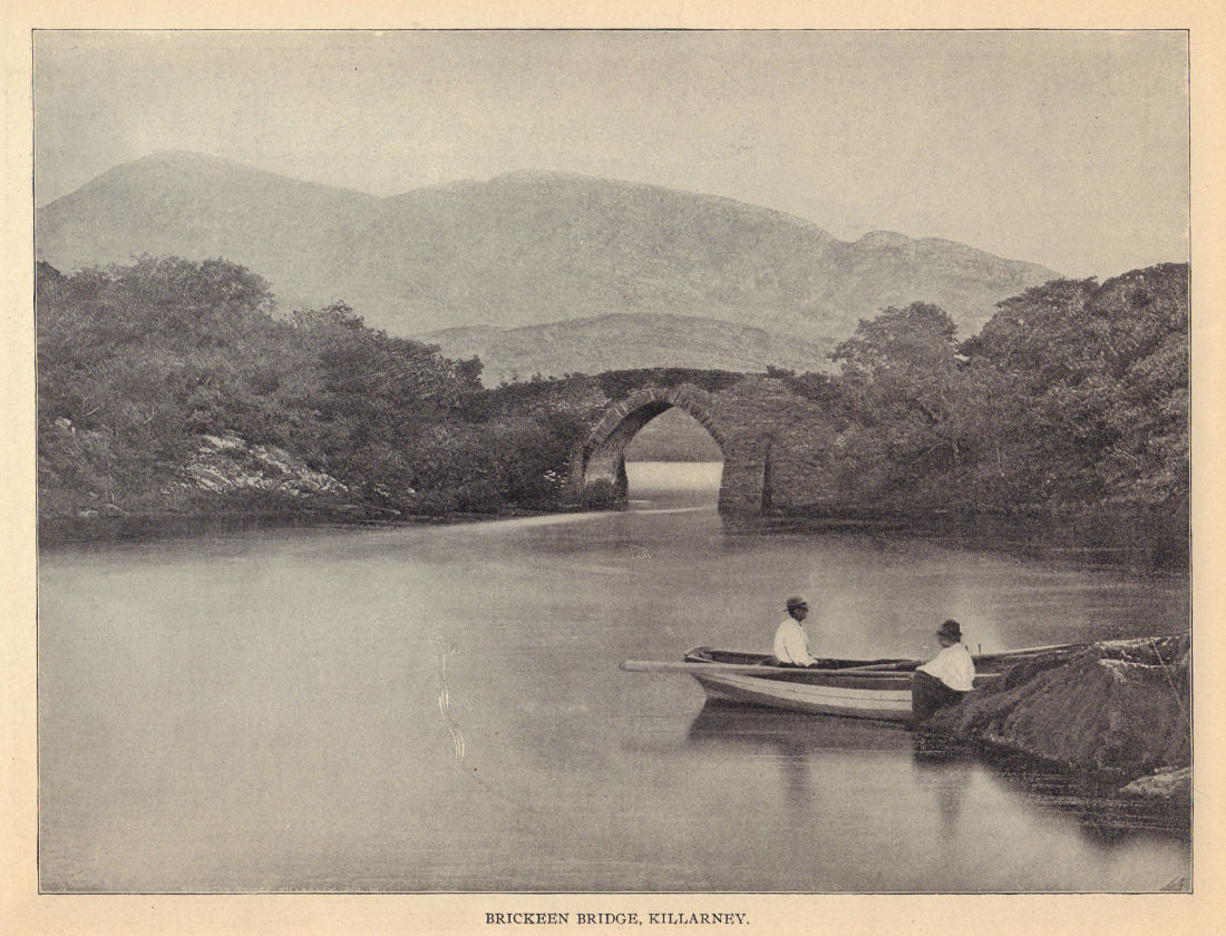 Brickeen Bridge, Killarney. Ireland 1905 old antique vintage print picture