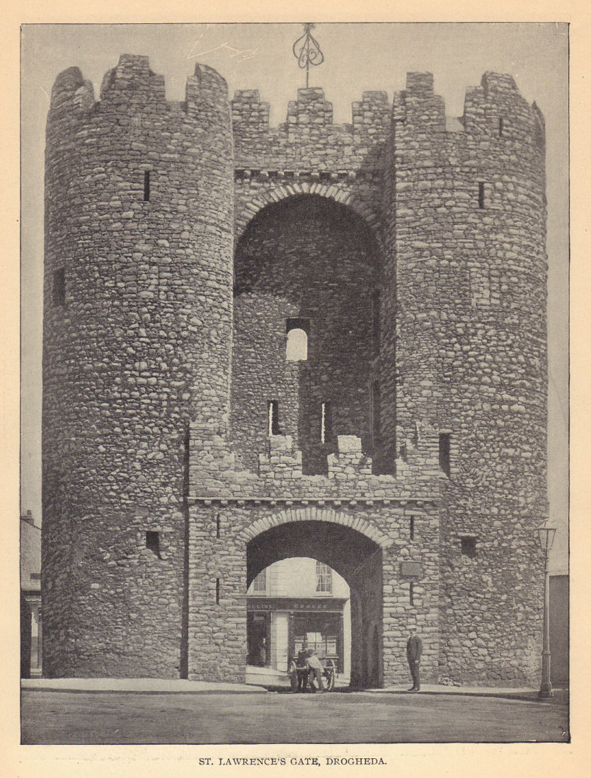 St. Lawrence's Gate, Drogheda. Ireland 1905 old antique vintage print picture