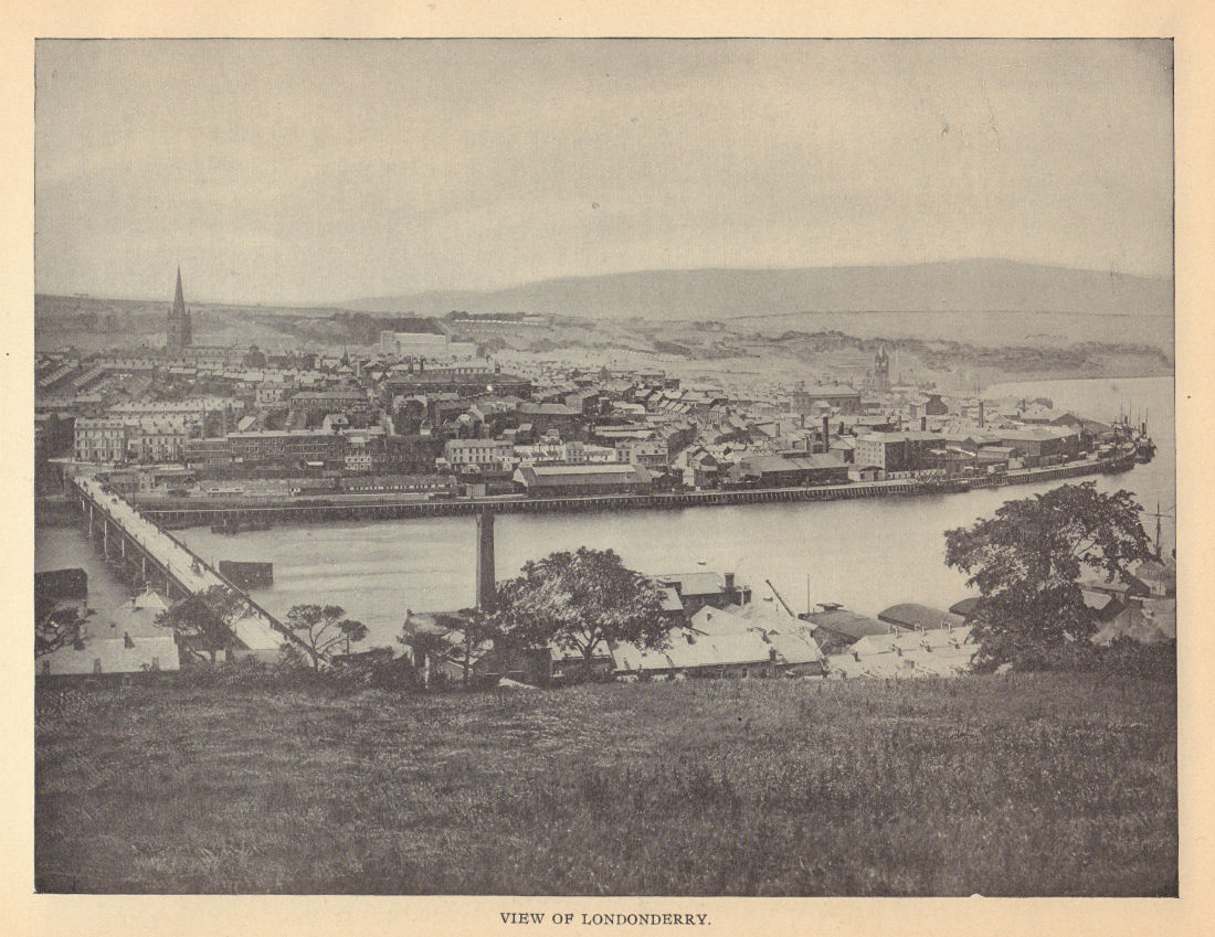 View of Londonderry. Ireland 1905 old antique vintage print picture