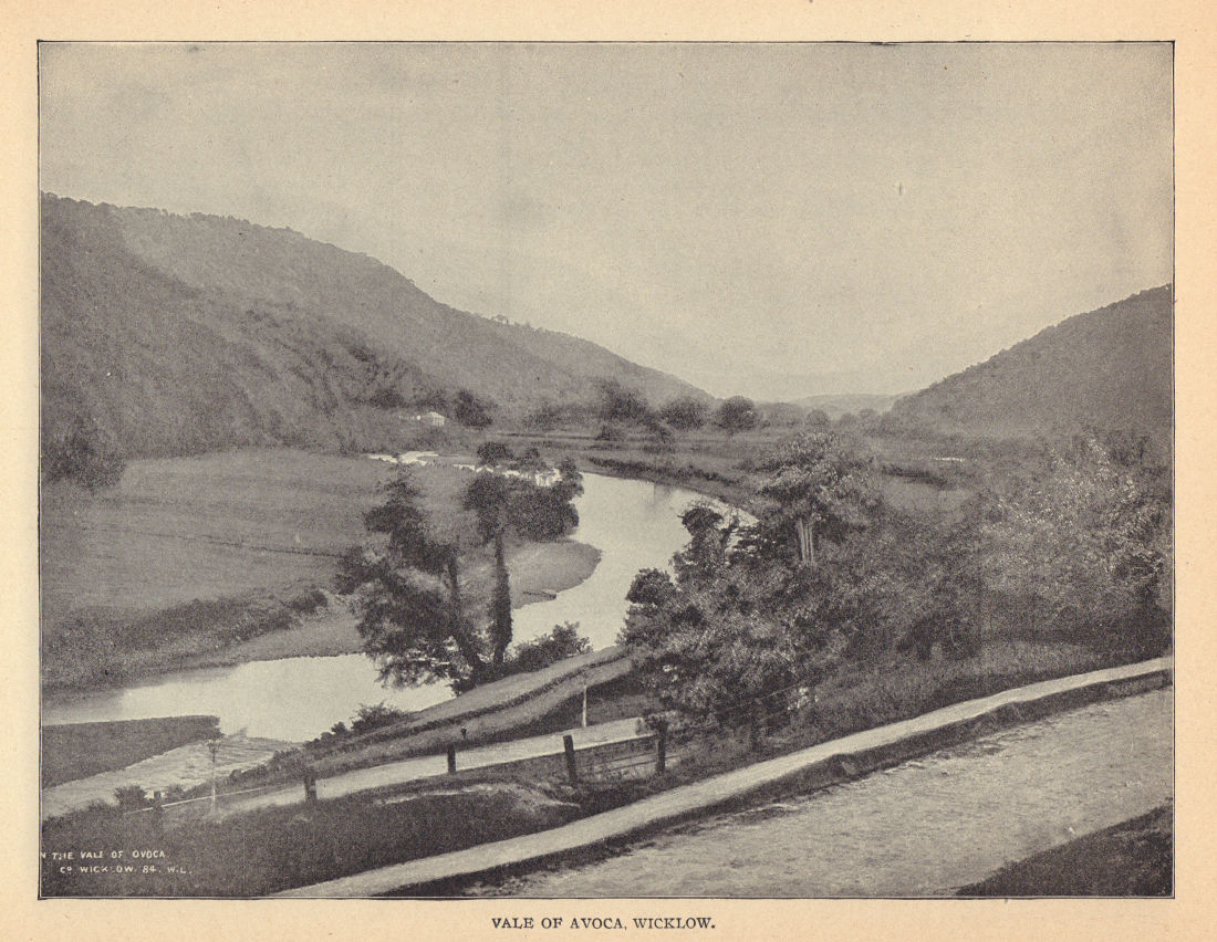 Vale of Avoca, Wicklow. Ireland 1905 old antique vintage print picture