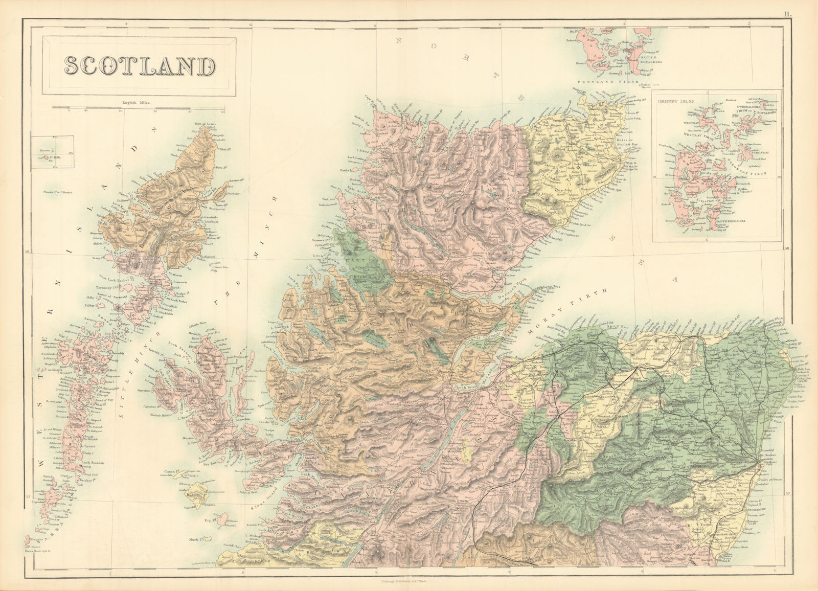 Associate Product Scotland. North sheet. Highlands and Islands. Railways. SIDNEY HALL 1862 map