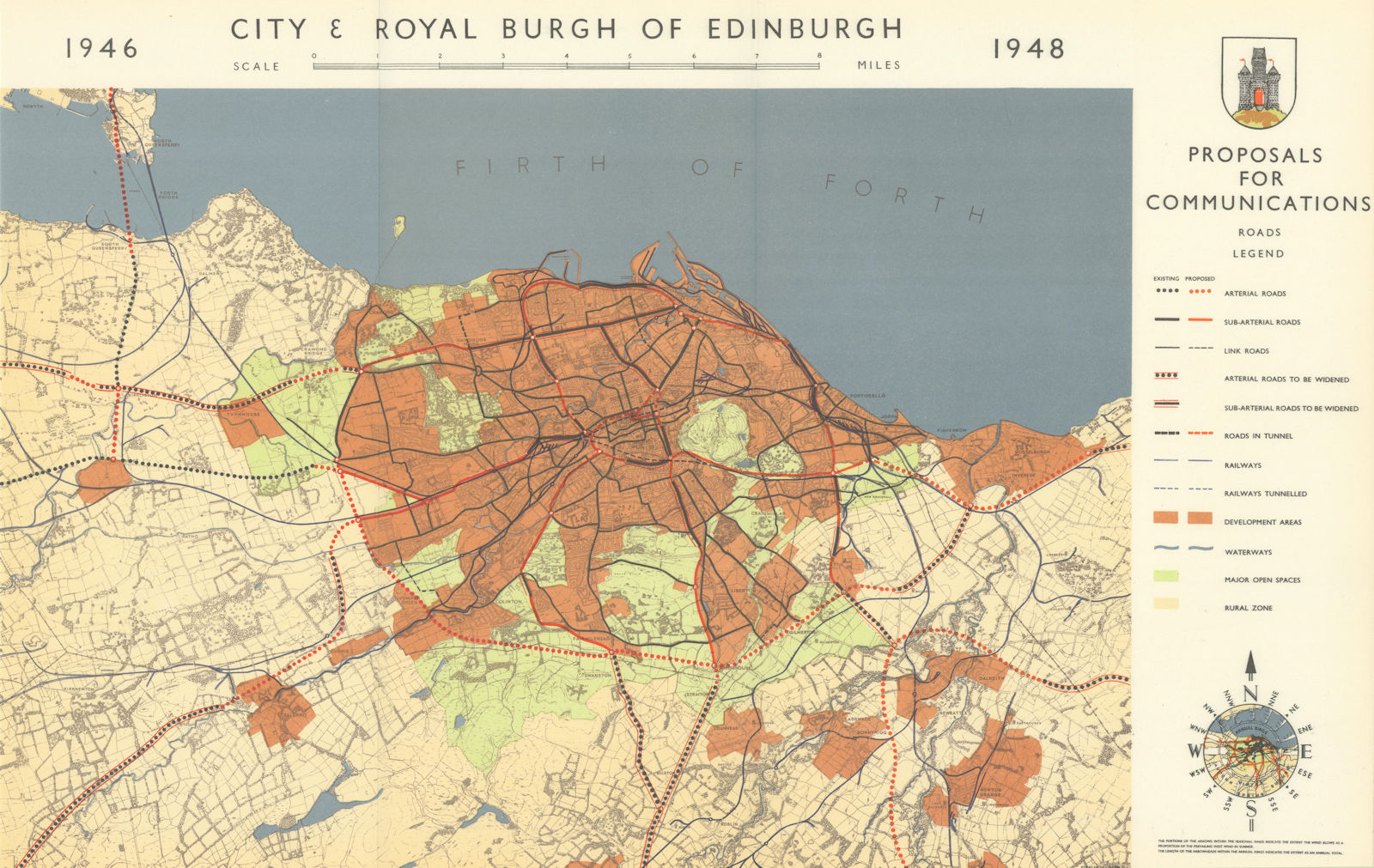 EDINBURGH. Proposals for Communications - Roads. PATRICK ABERCROMBIE 1949 map