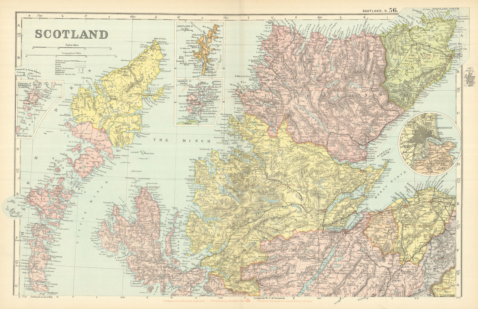 Associate Product SCOTLAND HIGHLANDS & ISLANDS. Parliamentary divisions/boroughs. BACON 1898 map