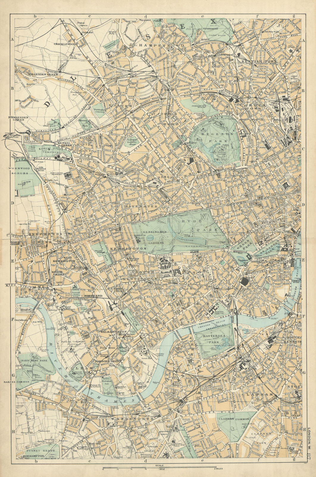 Associate Product WEST LONDON Westminster Kensington Chelsea Wandsworth city plan BACON 1898 map