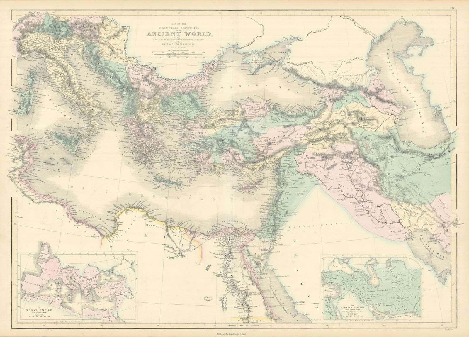 Countries of the Ancient World… from the Alps… to Persepolis. HUGHES 1854 map