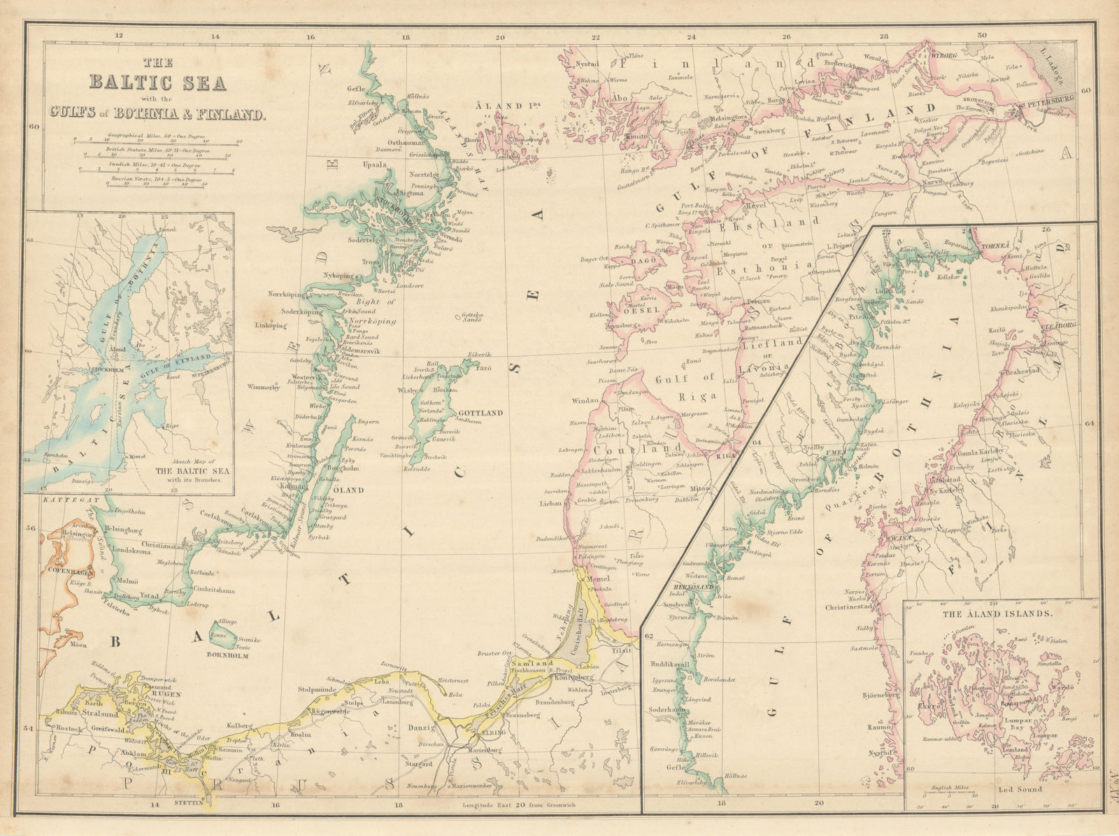 Associate Product The shores of the Baltic Sea & the Gulfs of Bothnia & Finland. LOWRY 1860 map
