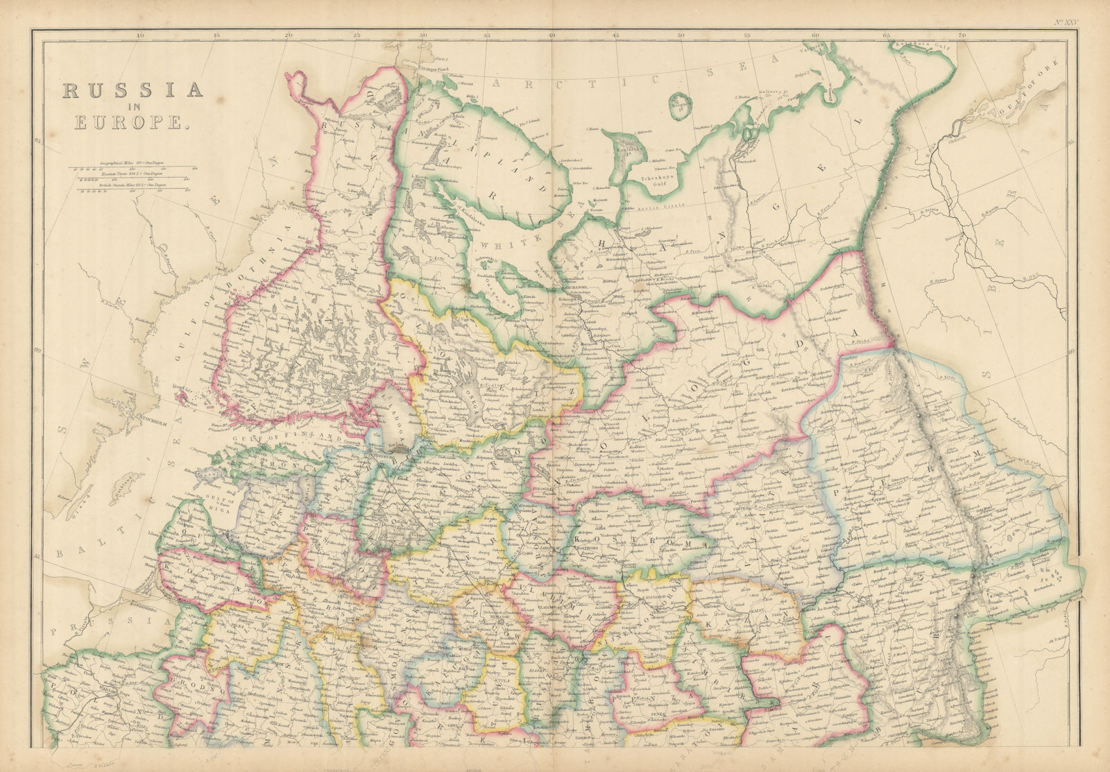 Russia in Europe, North. Finland Livonia Estonia Courland Latvia WELLER 1860 map