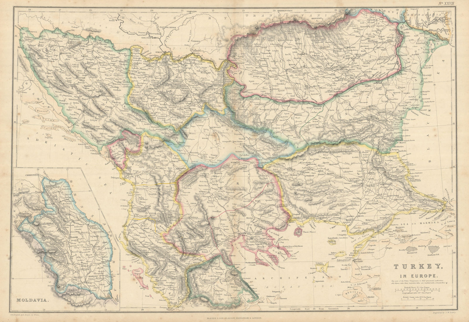 Associate Product Turkey in Europe. Balkans Servia Bosnia Valachia Rumilia Bulgaria LOWRY 1860 map