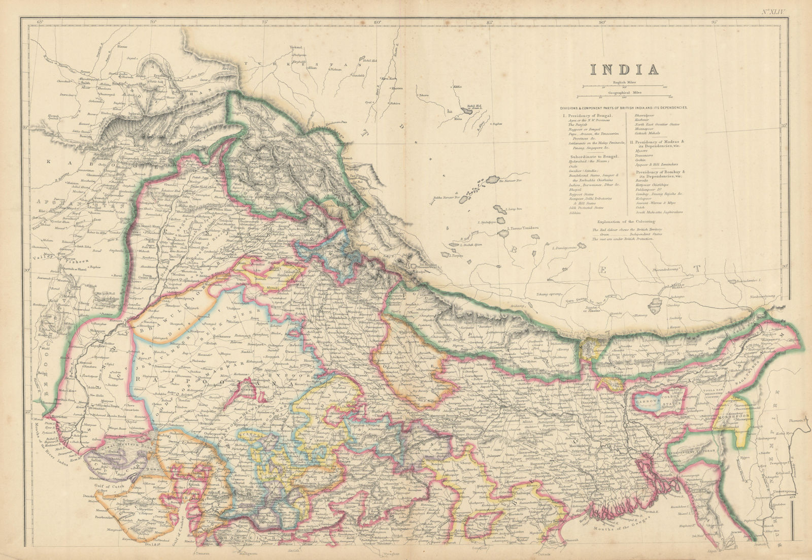 Associate Product Northern India. Independent Kashmir. Proposed railways. WELLER 1860 old map