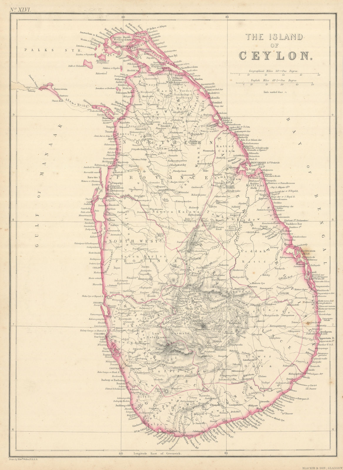 Associate Product The Island of Ceylon by Edward Weller. Sri Lanka 1860 old antique map chart